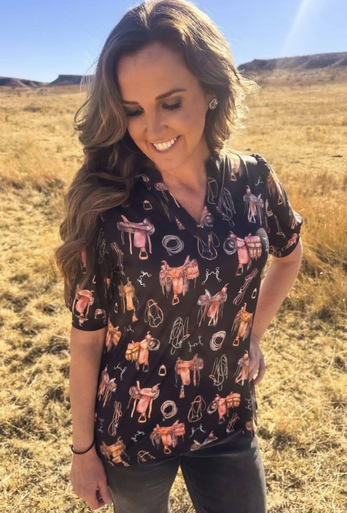 Shop Envi Me Tops and Tunics The Saddle Up Cowboy Top