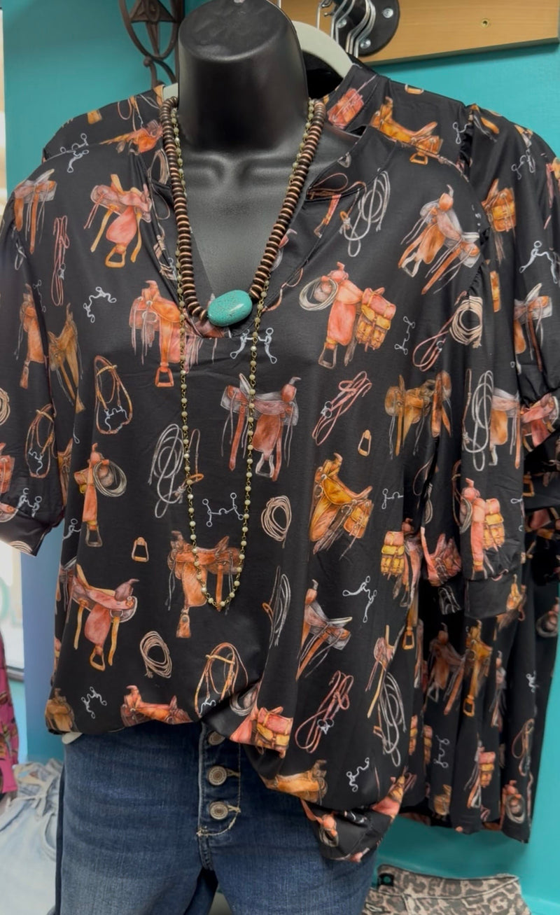Shop Envi Me Tops and Tunics The Saddle Up Cowboy Top