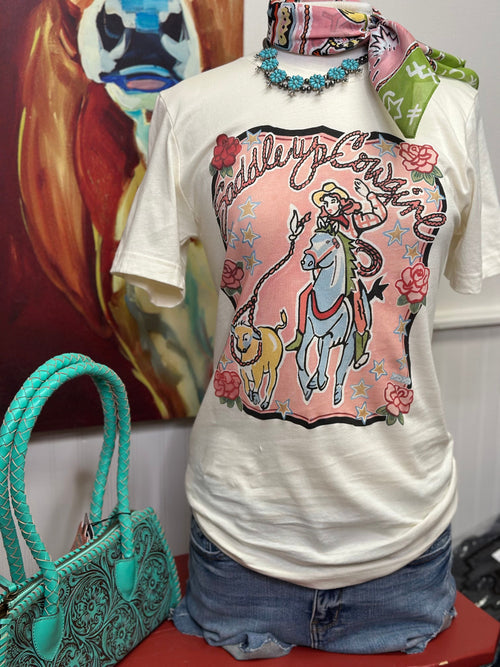 Shop Envi Me Tops and Tunics The Saddle Up Cowgirl Tee