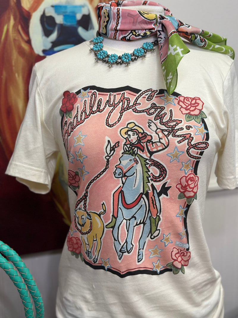 Shop Envi Me Tops and Tunics The Saddle Up Cowgirl Tee
