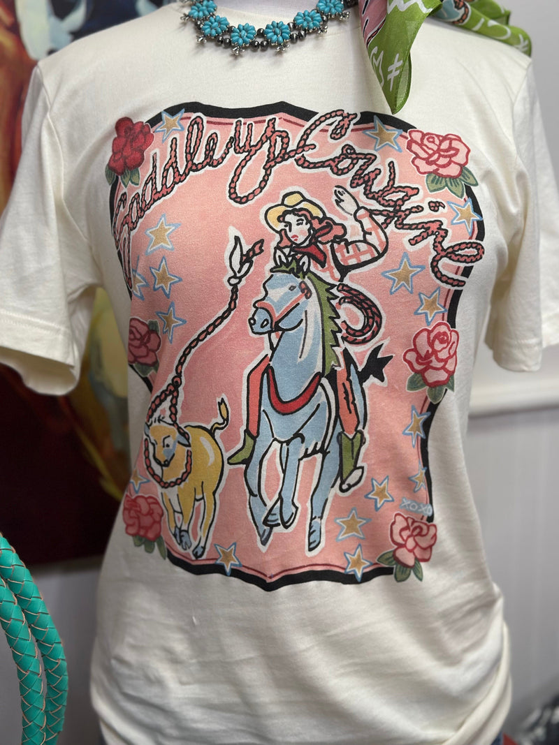 Shop Envi Me Tops and Tunics The Saddle Up Cowgirl Tee