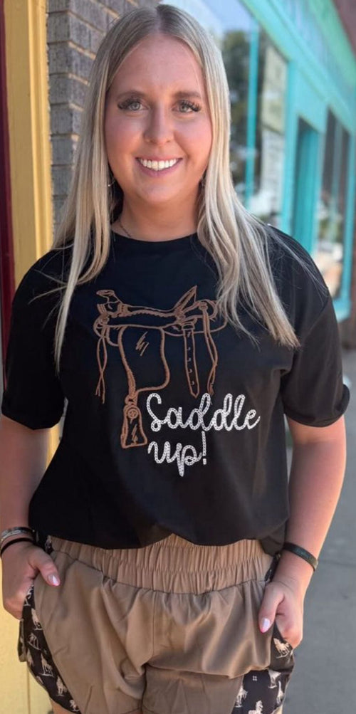 Shop Envi Me Tops and Tunics The Saddle Up Embroidered Tee