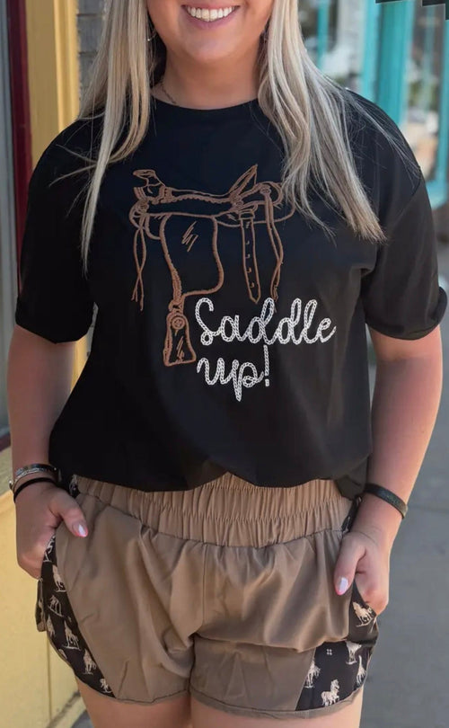 Shop Envi Me Tops and Tunics The Saddle Up Embroidered Tee