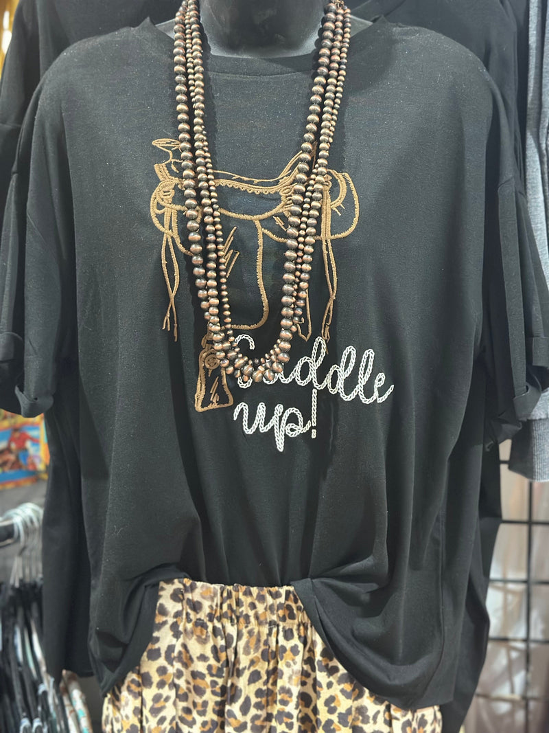 Shop Envi Me Tops and Tunics The Saddle Up Embroidered Tee