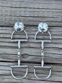 Shop Envi Me Necklaces Silver Tone The Saddle Up Snaffle Bit Sparkle Crystal Earrings
