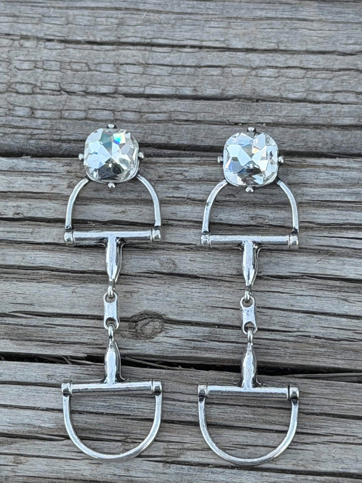Shop Envi Me Necklaces Silver Tone The Saddle Up Snaffle Bit Sparkle Crystal Earrings