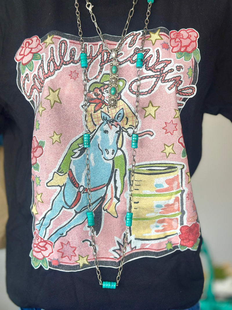 Shop Envi Me Tops and Tunics The Saddle Up That Barrel Horse Cowgirl Tee