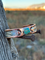Shop Envi Me Bracelets The San Jefe Copper & Sterling Silver with Kingman Turquoise Cuff Bracelet