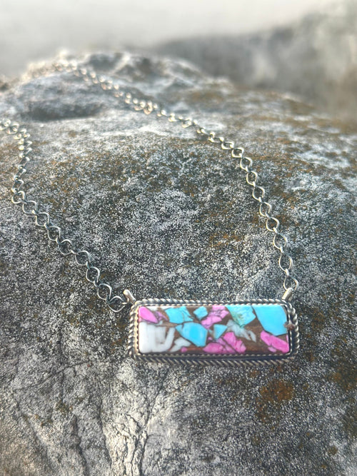 Shop Envi Me Necklaces The San Rio Sterling Silver Cotton Candy Bar NA Necklace