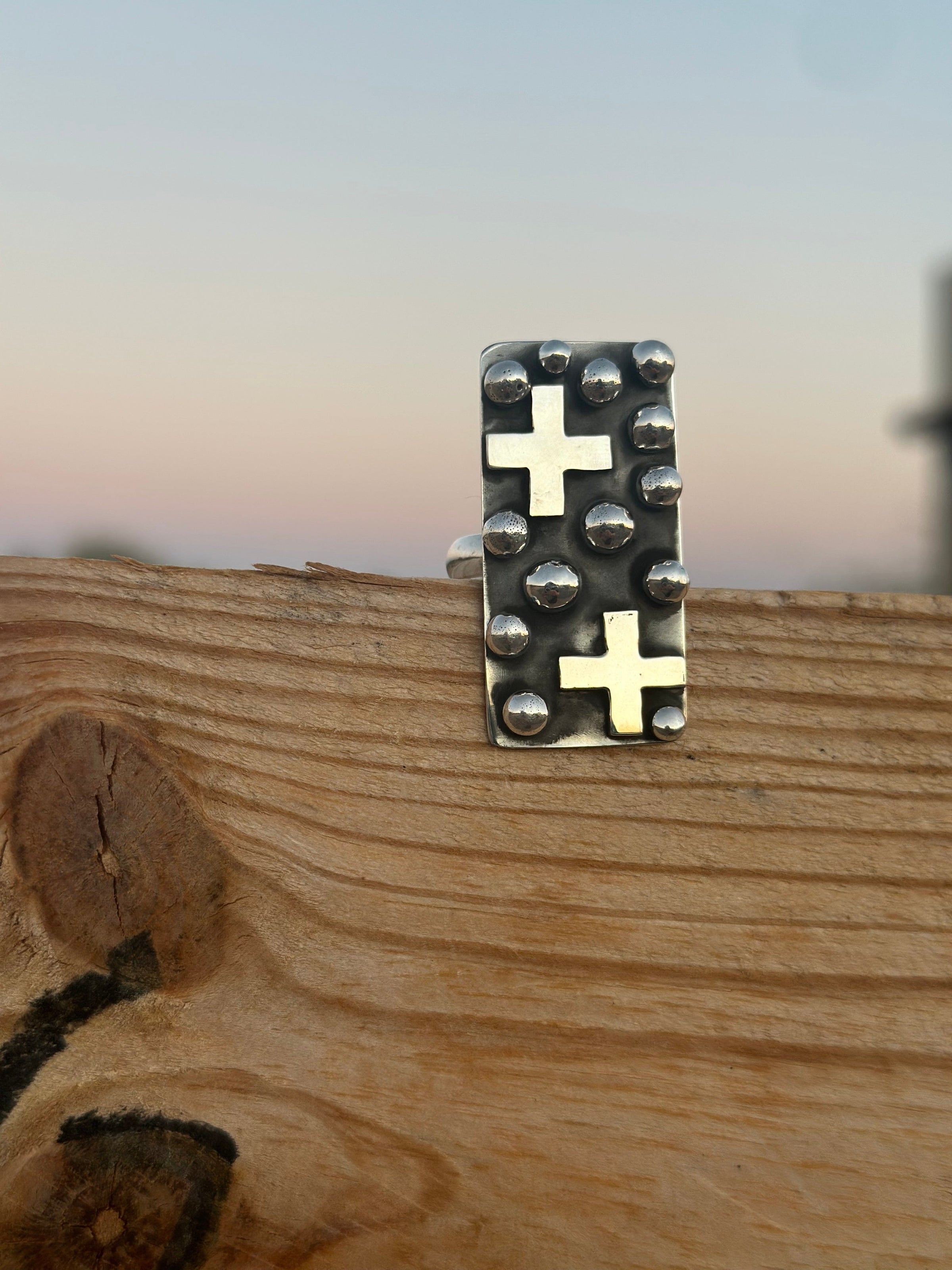 Shop Envi Me Earrings Sterling Adjustable The San Rio Sterling Silver Cross Ring