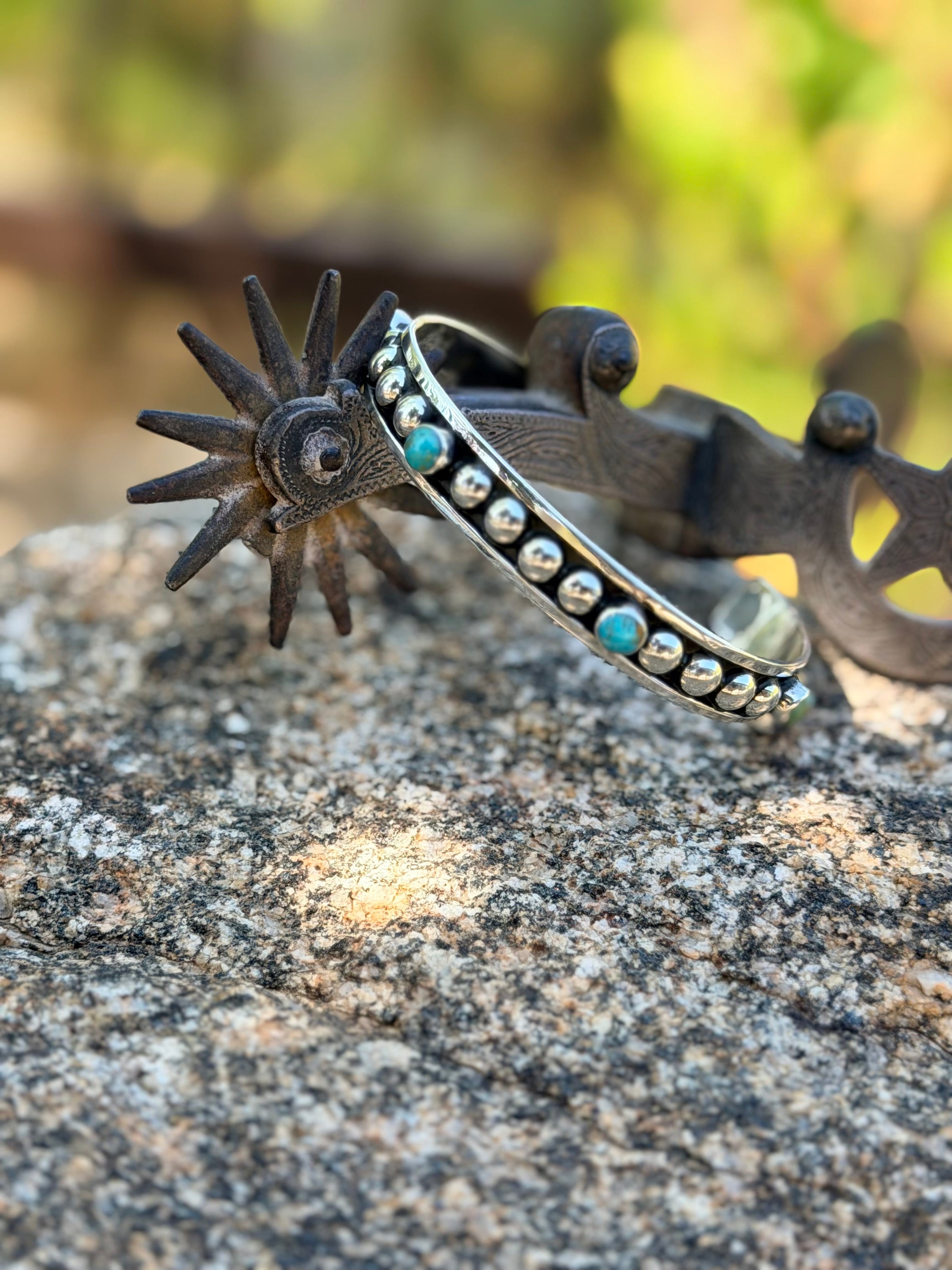 Shop Envi Me Bracelets Silver & Turquoise The San Simione Sterling Silver & Turquoise Southwest Cuff Bracelet