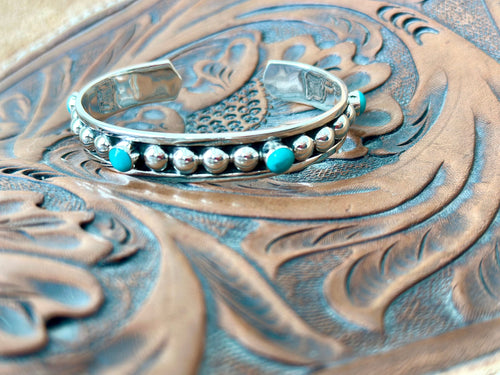 Shop Envi Me Bracelets Silver & Turquoise The San Simione Sterling Silver & Turquoise Southwest Cuff Bracelet