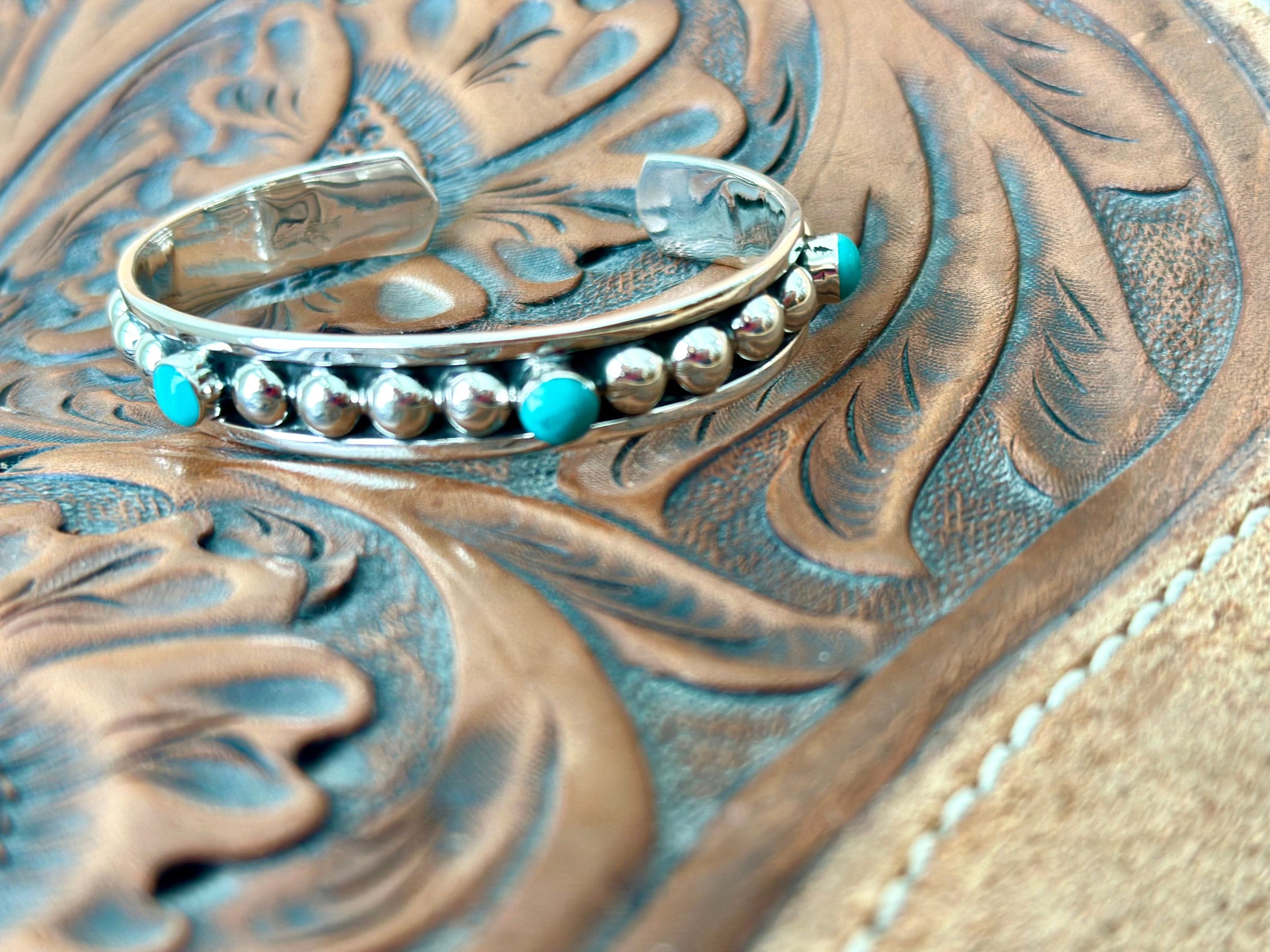 Shop Envi Me Bracelets Silver & Turquoise The San Simione Sterling Silver & Turquoise Southwest Cuff Bracelet