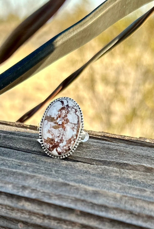 Shop Envi Me Earrings Whittle Turquoise Sterling size 9 The Santa Blanco White Turquoise & Sterling Silver Ring (Real)