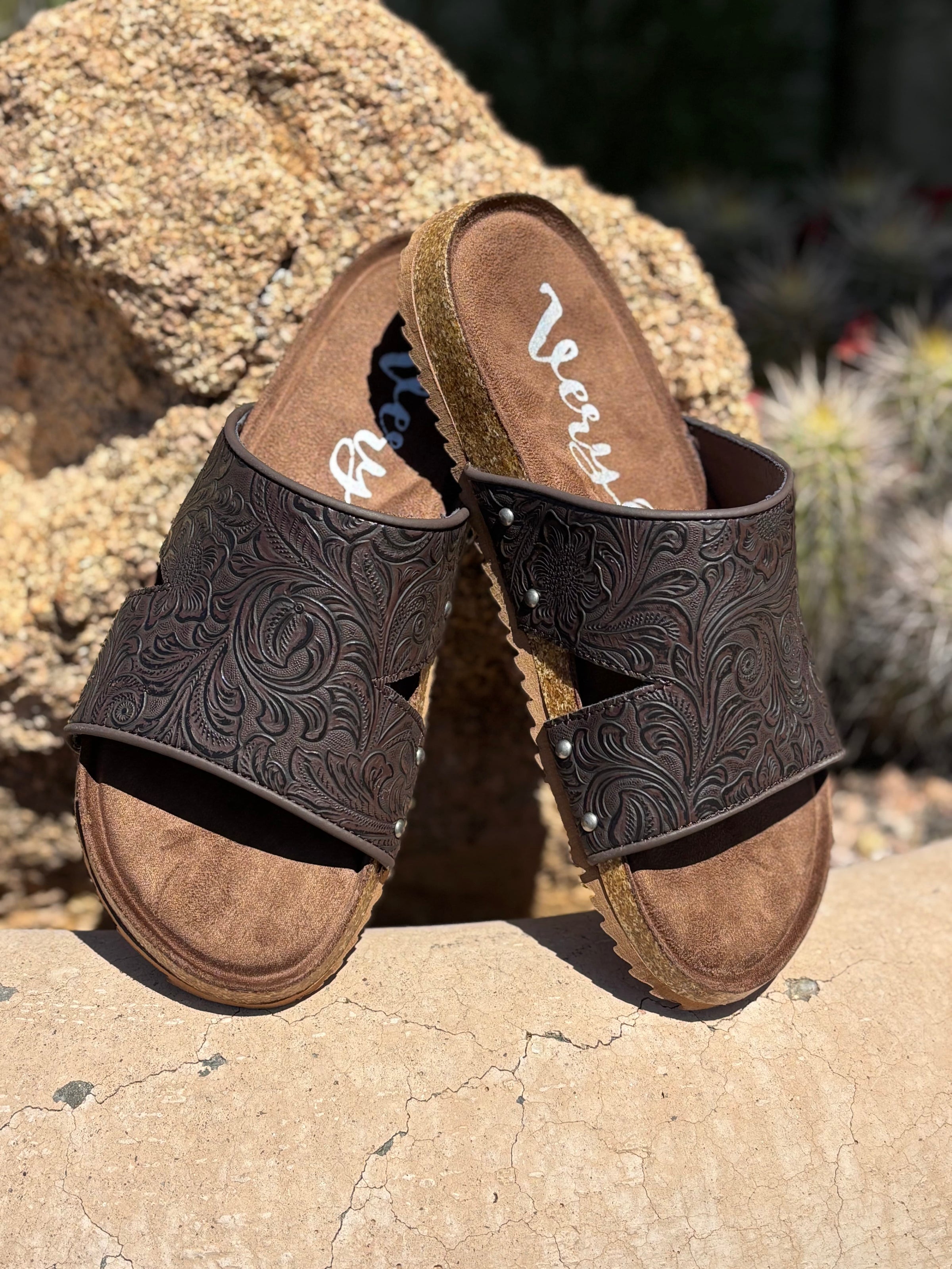 Not Rated Footwear The Santa Fe Tooled Sandal 🌞