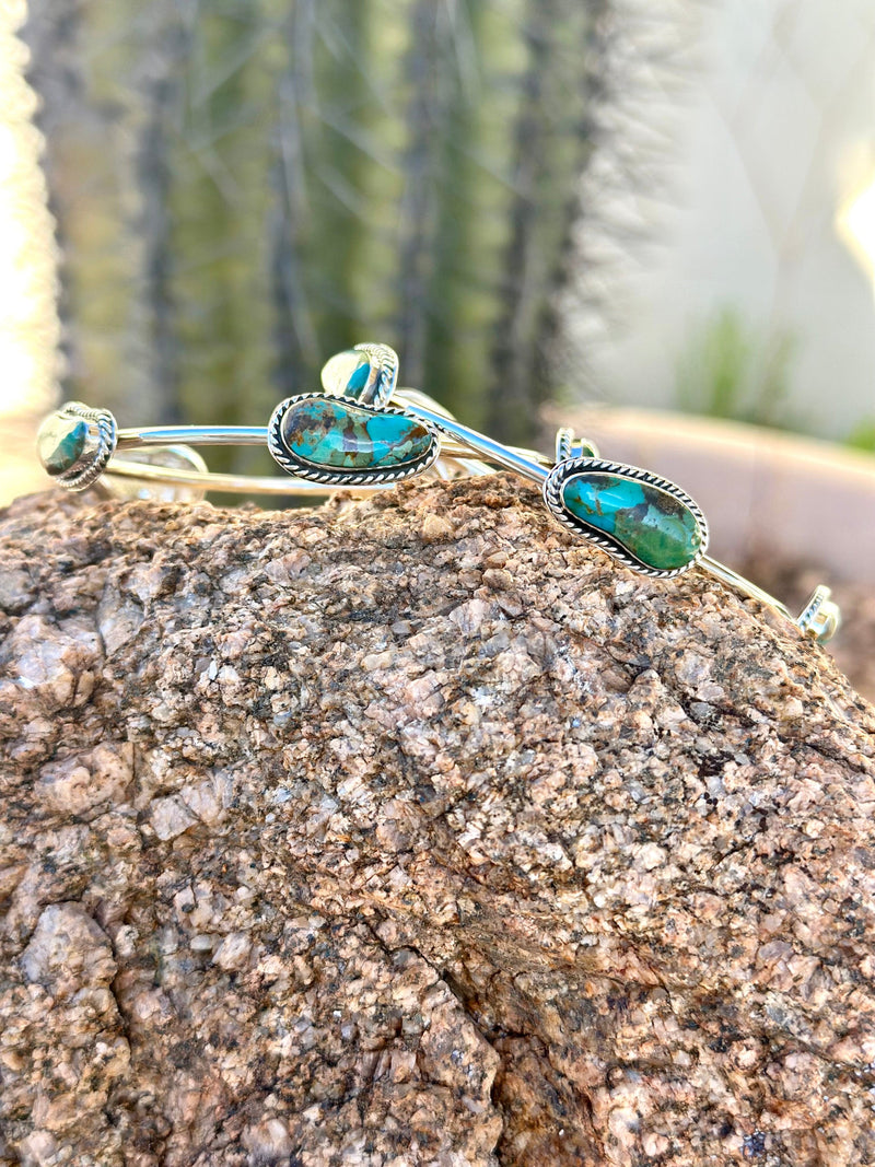 Shop Envi Me Bracelets Silver The Santa Rio Sterling Silver & Real Turquoise Bangle Bracelet