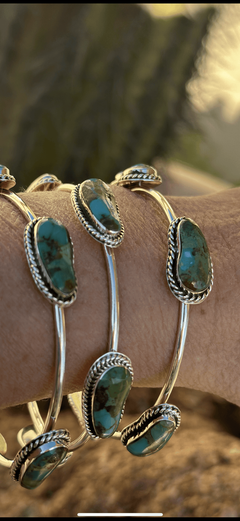 Shop Envi Me Bracelets Silver The Santa Rio Sterling Silver & Real Turquoise Bangle Bracelet