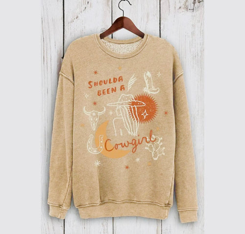Shop Envi Me Tops and Tunics The Shoulda Been A Cowgirl Sweatshirt