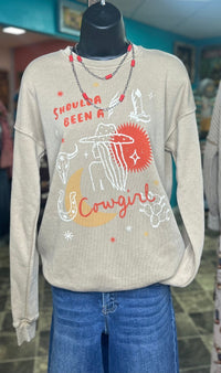 Shop Envi Me Tops and Tunics The Shoulda Been A Cowgirl Sweatshirt