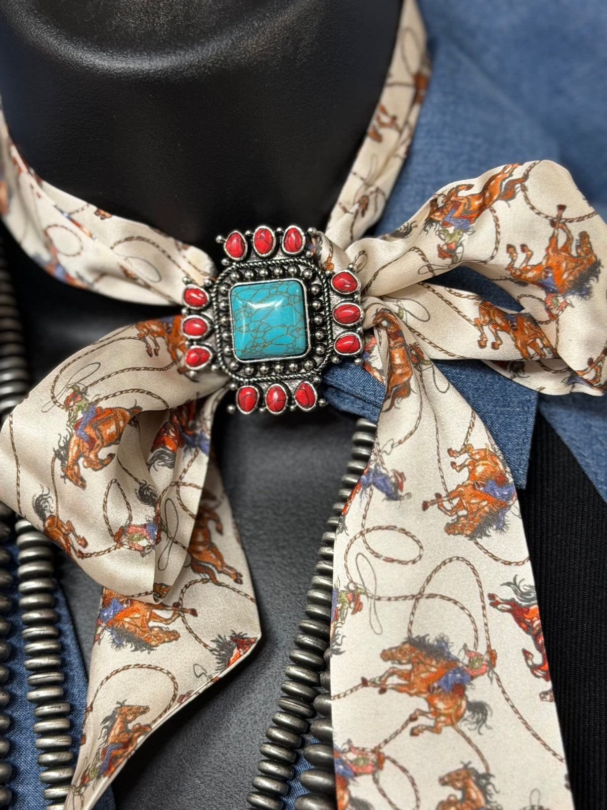 Shop Envi Me Earrings Coral & Turquoise The Sierra Scarf Slides/Ring Adjustable