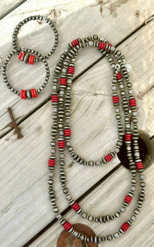 Shop Envi Me Jewelry The Silver City Coral & Navajo Pearl Beads
