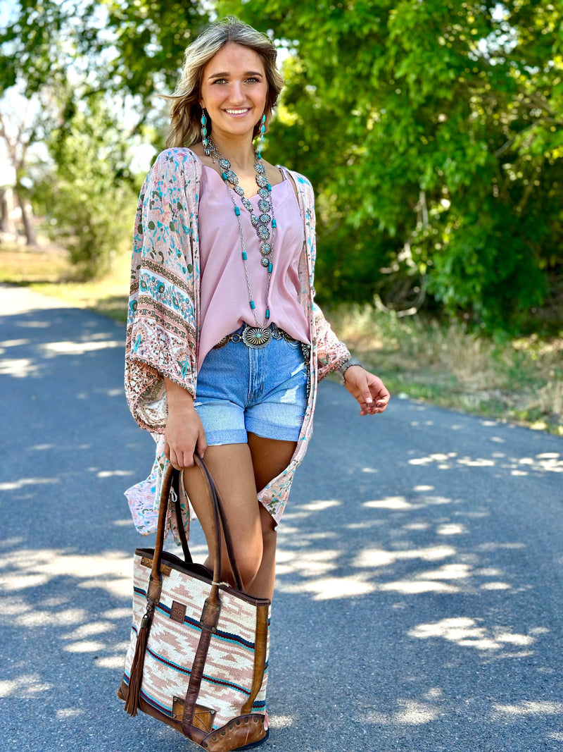 Shop Envi Me Cardigans and Kimonos OS The Soho Boho Print Kimono