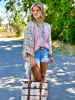 Shop Envi Me Cardigans and Kimonos OS The Soho Boho Print Kimono