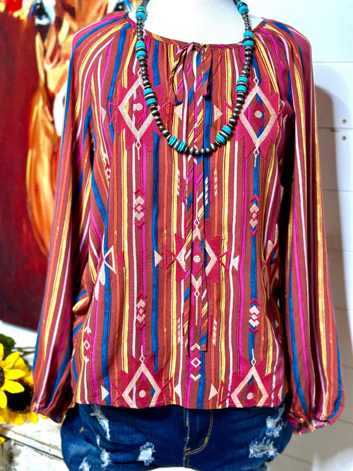 Shop Envi Me Tops and Tunics The South Of Amarillo Embroidered Top