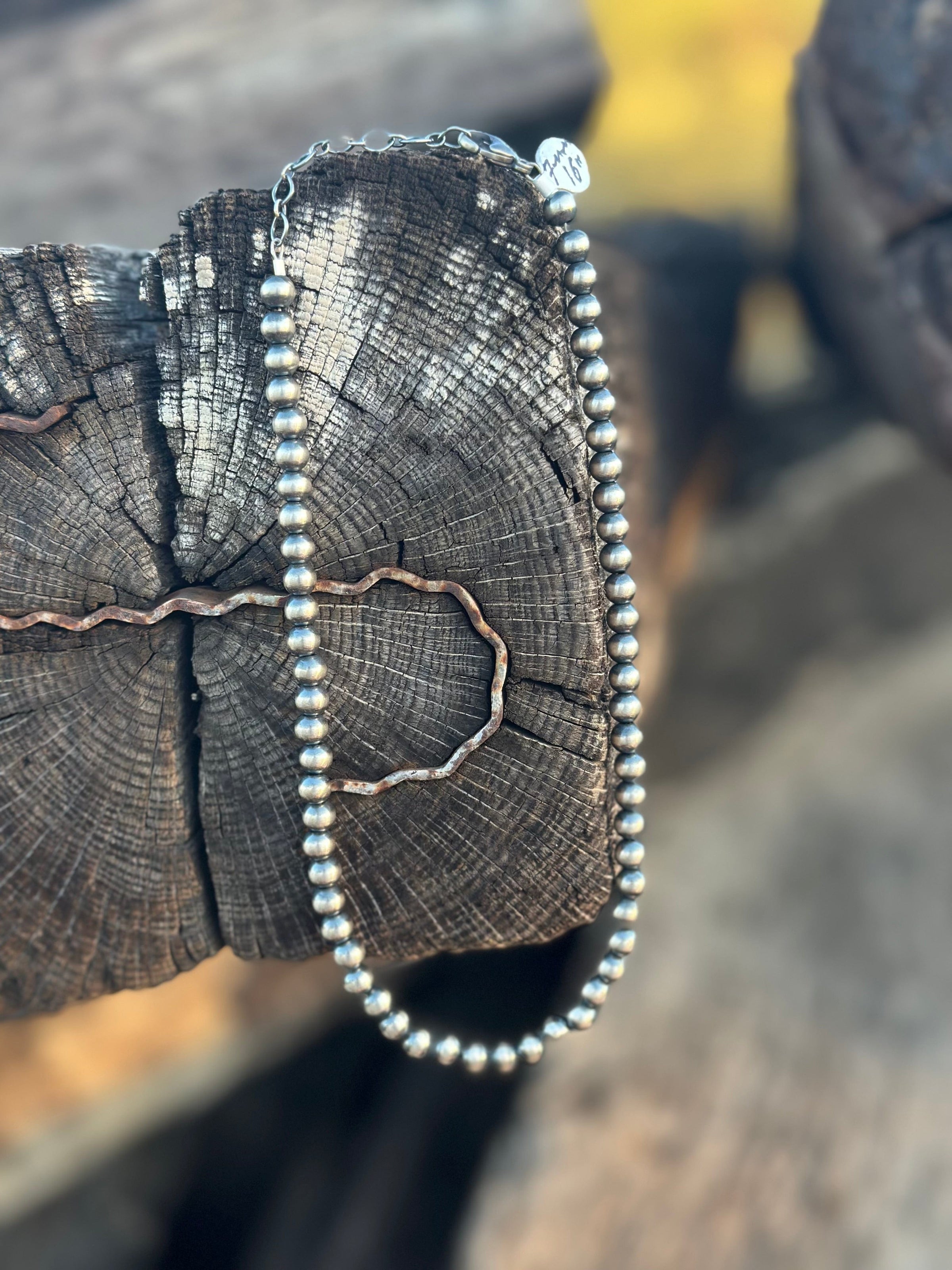 Shop Envi Me Necklaces The South Of Arizona Sterling Silver NA Pearl & Stone Necklace