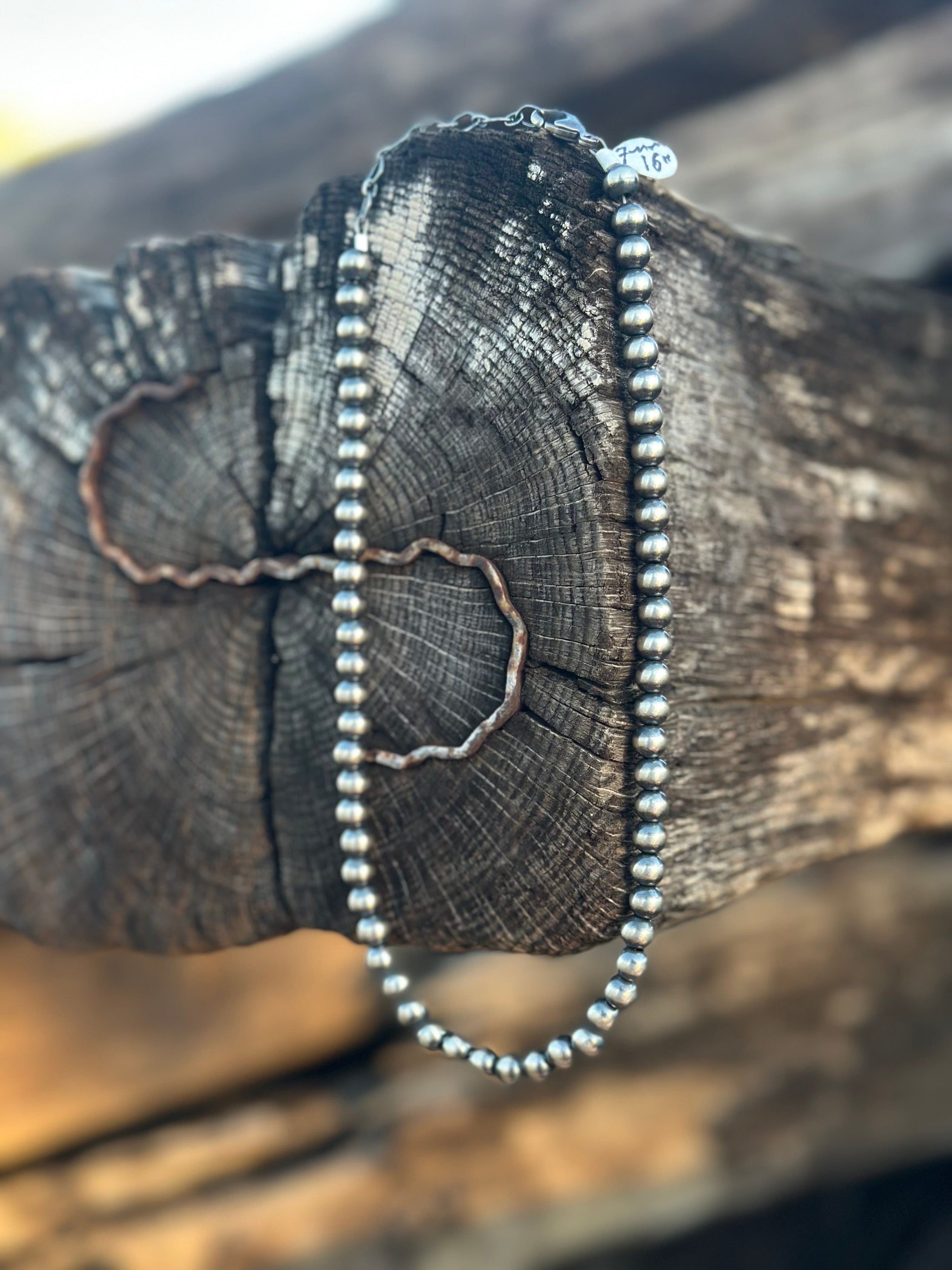Shop Envi Me Necklaces The South Of Arizona Sterling Silver NA Pearl & Stone Necklace