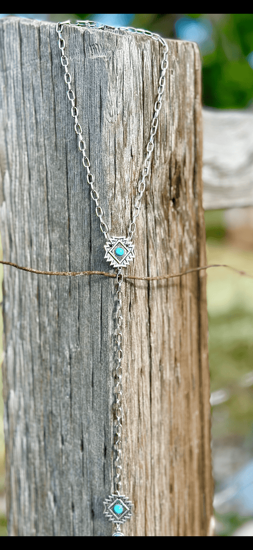 Shop Envi Me Necklaces The South Of Austin Turquoise Aztec Rosary Necklace
