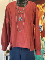 Shop Envi Me Tops and Tunics The South of Fall New Waffle Weave Top