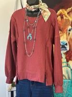 Shop Envi Me Tops and Tunics The South of Fall New Waffle Weave Top