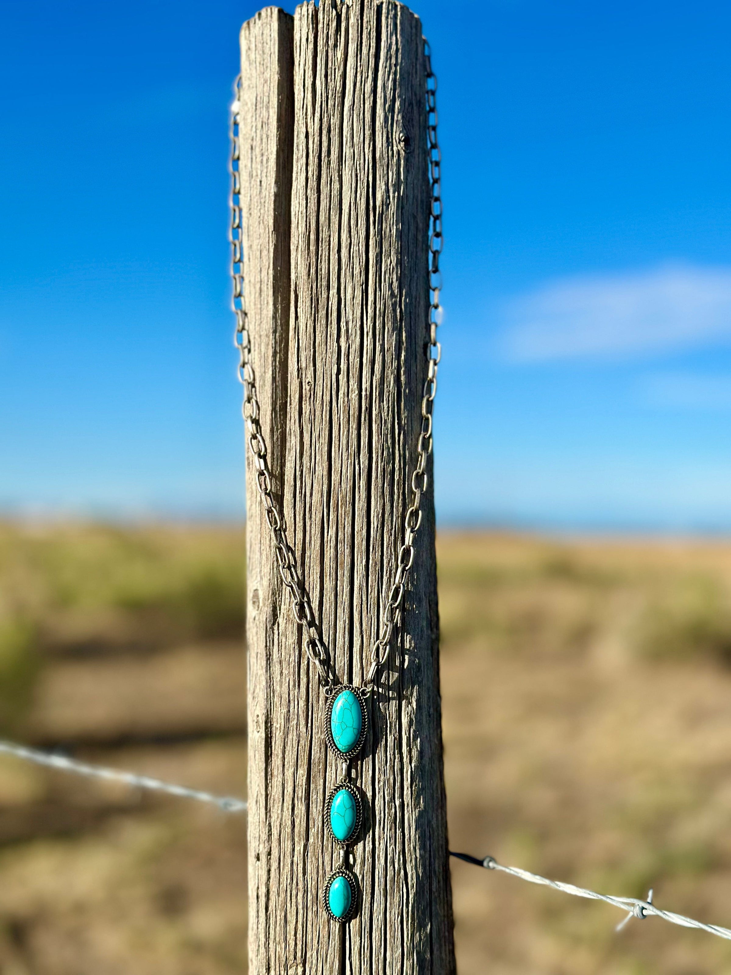 Shop Envi Me Jewelry The South of Sedona Turquoise & Silver Rosary Necklace