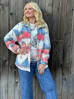 Shop Envi Me Cardigans and Kimonos The South of Summer Aztec Shirt Shacket