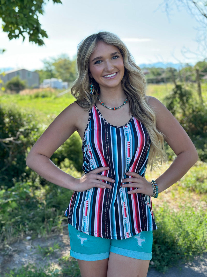 Shop Envi Me Tops and Tunics The South of Texas Striped Western Tank