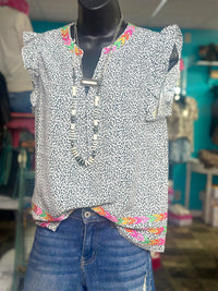 Shop Envi Me Tops and Tunics The South Of The Sunset Embroidered Sleeveless Top