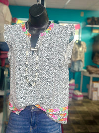 Shop Envi Me Tops and Tunics The South Of The Sunset Embroidered Sleeveless Top