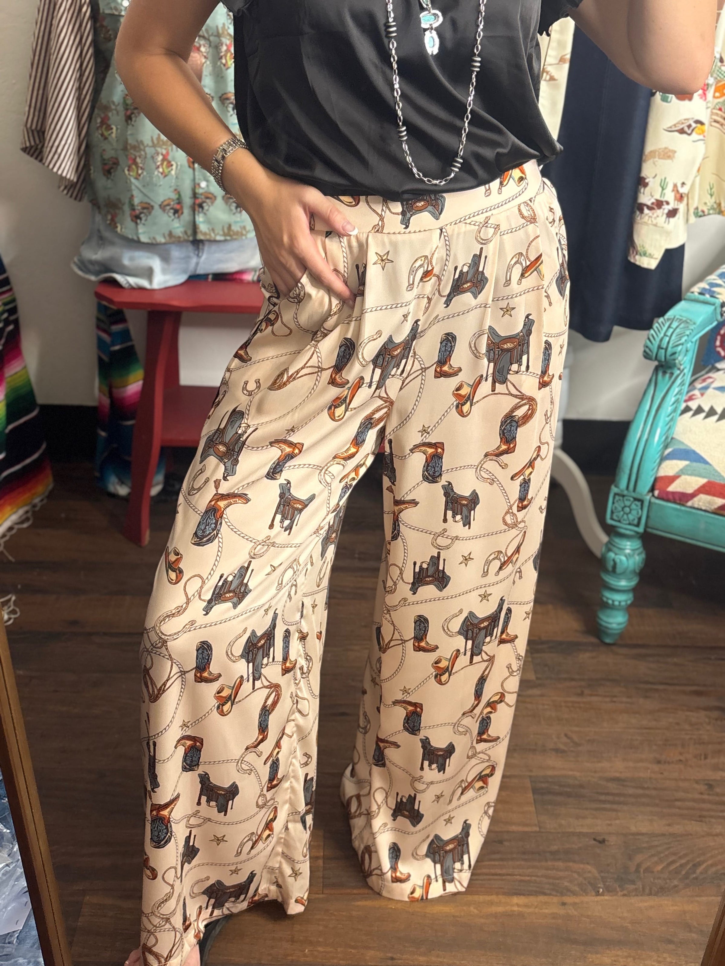 Shop Envi Me The South Of Tucson 🤠 Cowgirl Wide Leg Pant