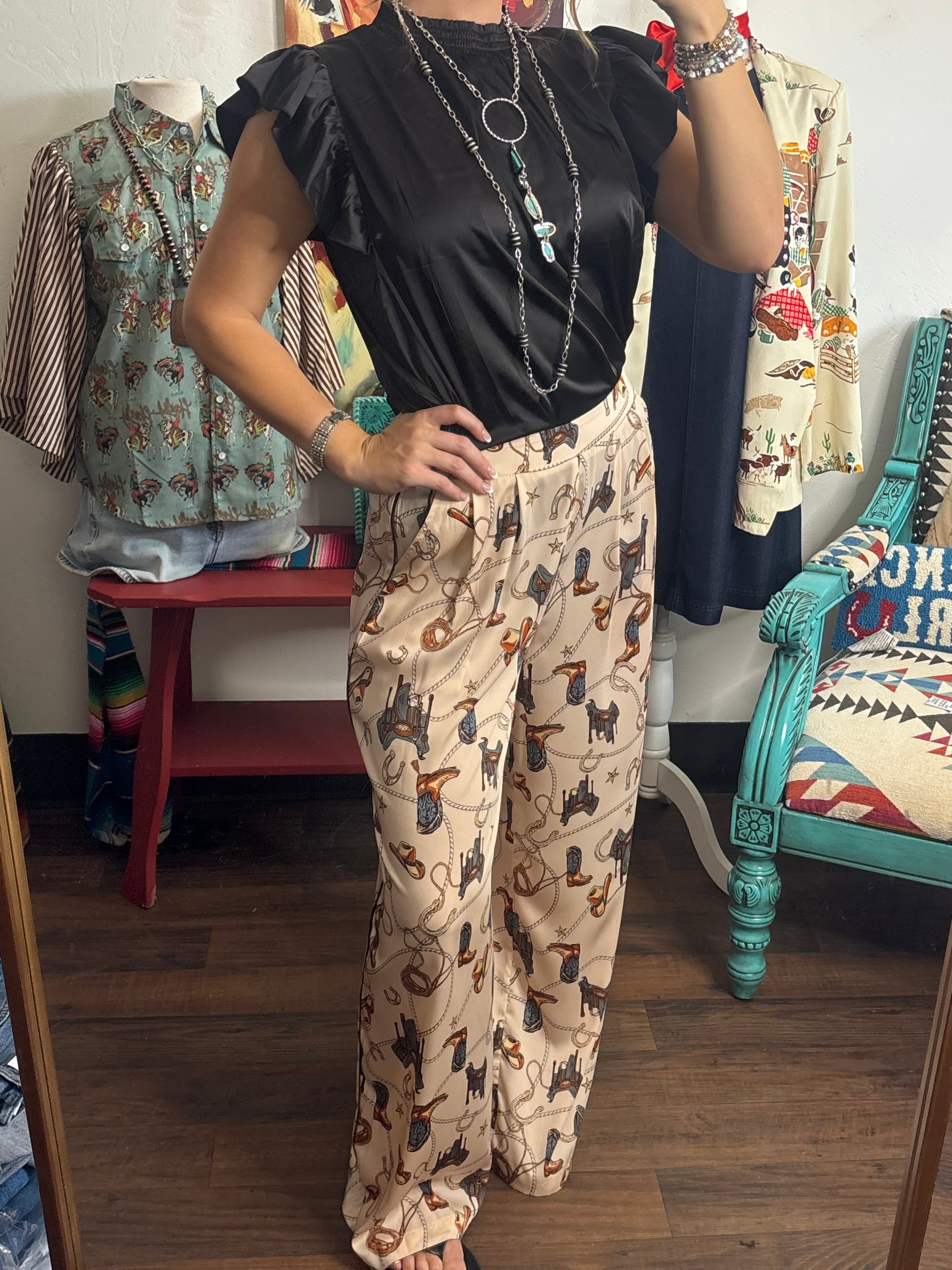 Shop Envi Me The South Of Tucson 🤠 Cowgirl Wide Leg Pant
