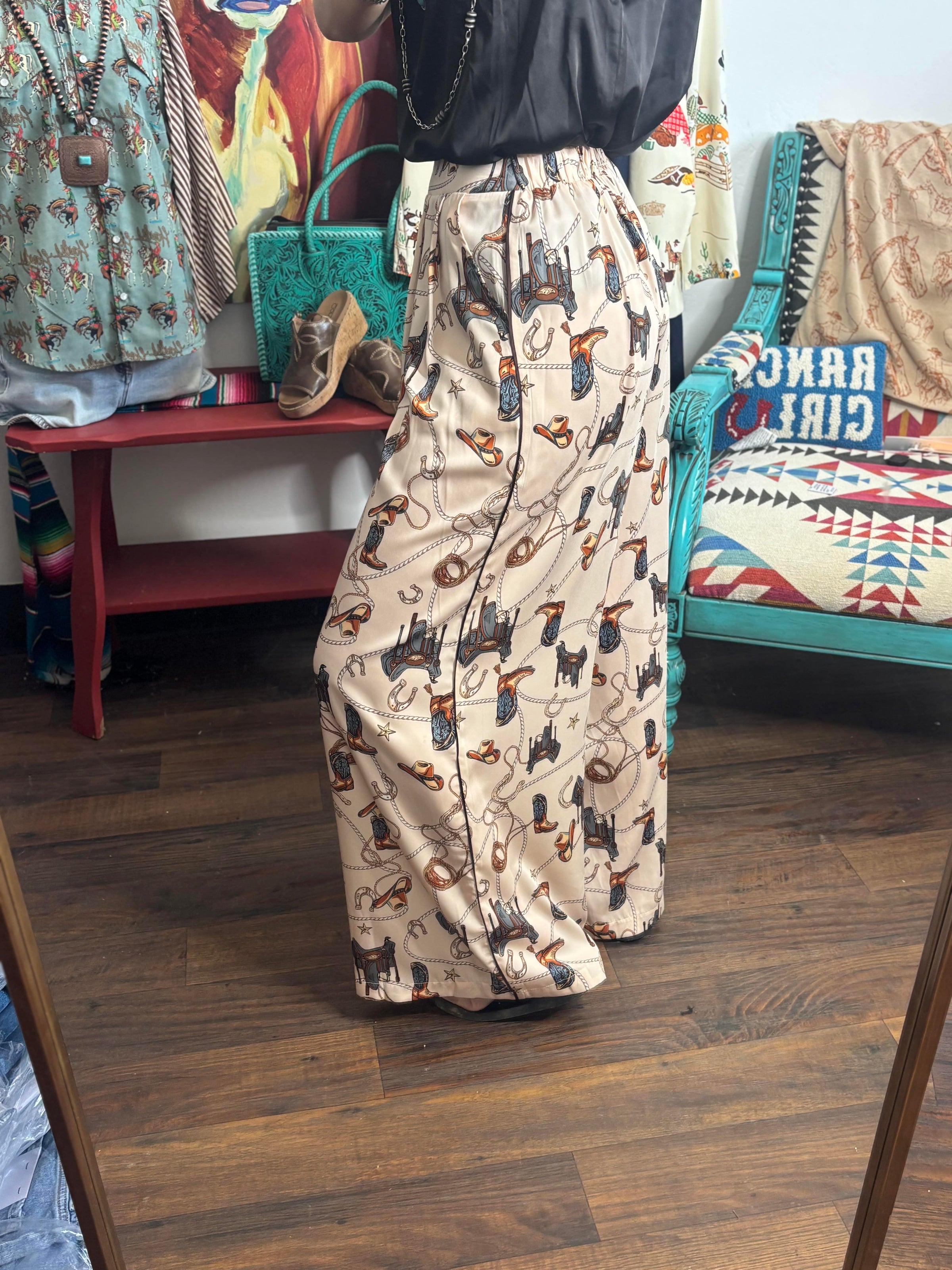Shop Envi Me The South Of Tucson 🤠 Cowgirl Wide Leg Pant