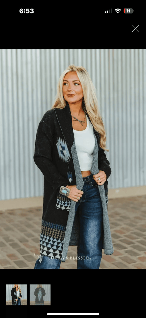 Shop Envi Me Cardigans and Kimonos The South Of Tularoosa Aztec Cardigan