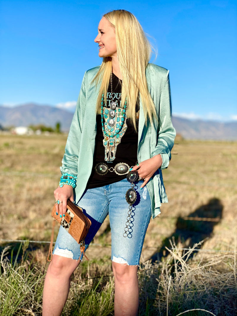 Shop Envi Me Cardigans and Kimonos The South of Turquoise Blazer