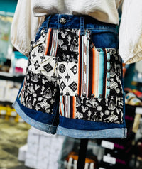 Shop Envi Me The Southwest Patchwork Print Mid Thigh Shorts