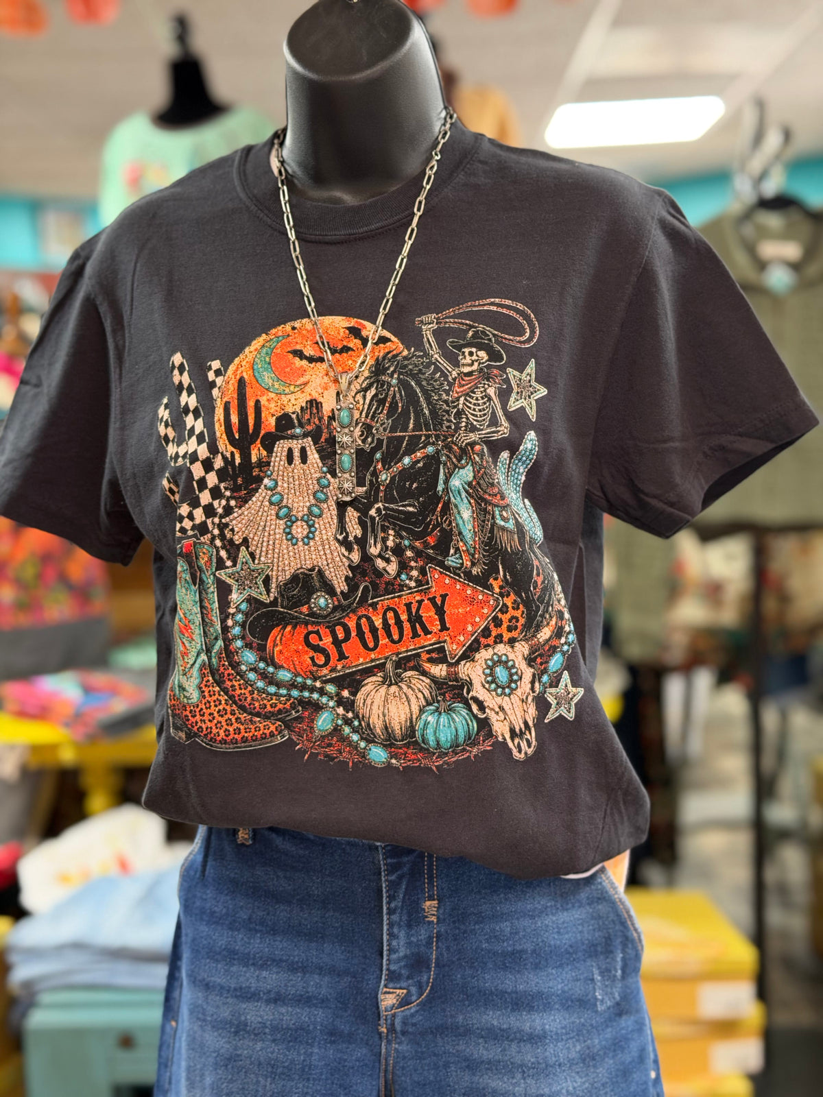 Shop Envi Me It's T-shirt Kinda Day The Spooky Cowgirl Western Graphic Tee