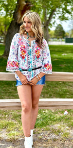 Shop Envi Me tops The Spring Ellensberg Embroidered Top