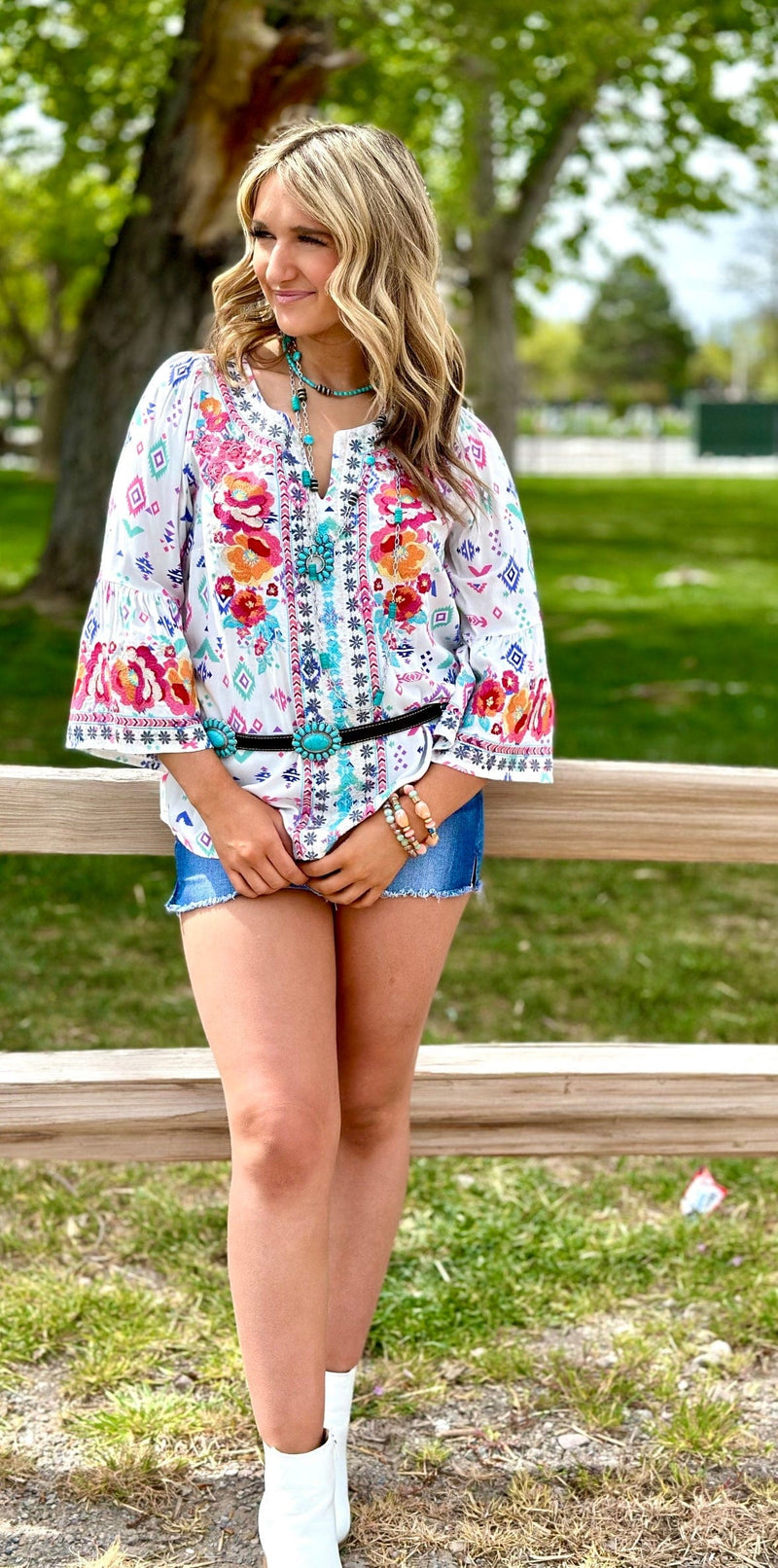 Shop Envi Me tops The Spring Ellensberg Embroidered Top