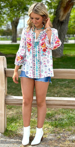 Shop Envi Me tops The Spring Ellensberg Embroidered Top