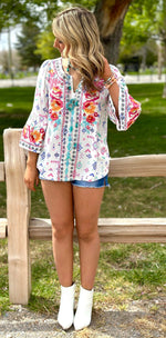 Shop Envi Me tops The Spring Ellensberg Embroidered Top