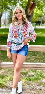 Shop Envi Me tops The Spring Ellensberg Embroidered Top